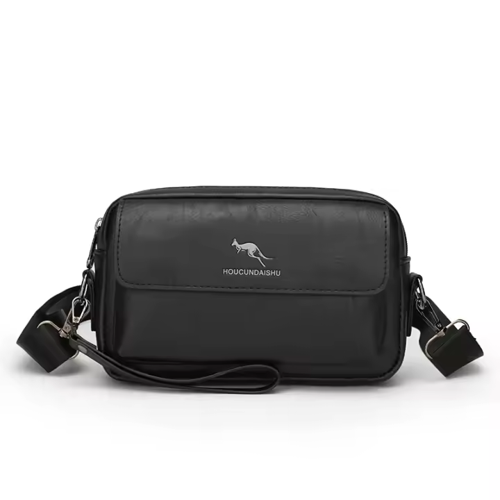 Bandolera de cuero impermeable para hombre, bolso de hombro clásico, de diseñador, de lujo - 1