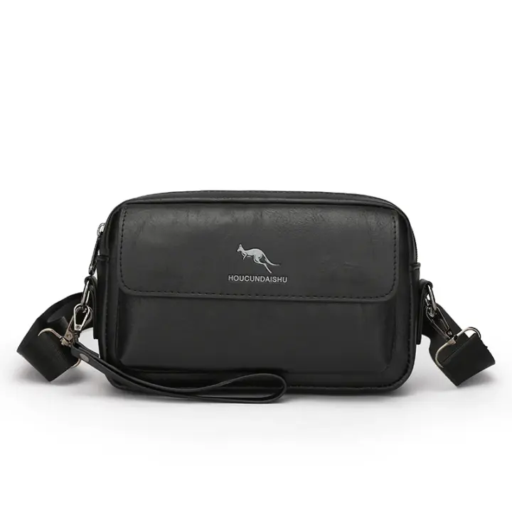 Bandolera de cuero impermeable para hombre, bolso de hombro clásico, de diseñador, de lujo - 1