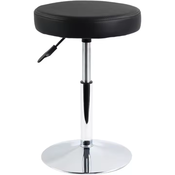 barbero Redondo Cuero PU Sala Consulta Sala Estar Barra Cocina Multifuncional Ajustable en Altura sin Respaldo Rosa - 1