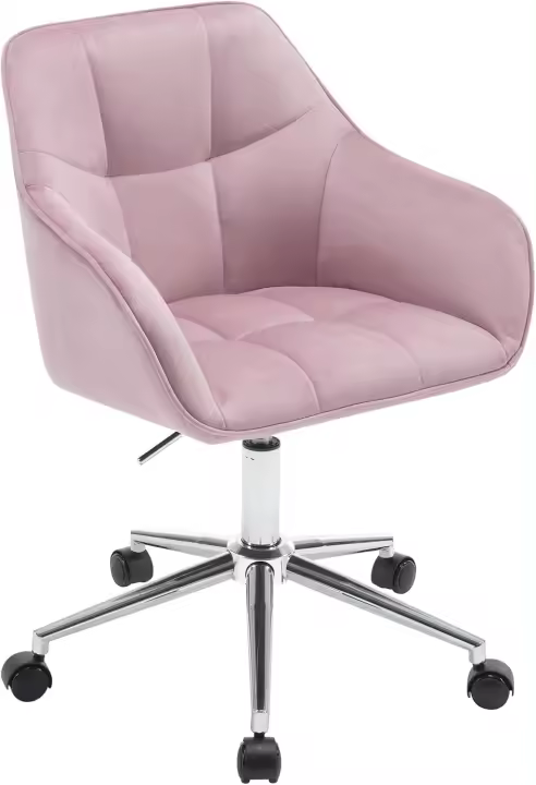 Silla de Escritorio Giratoria Taburete de Terciopelo con Resalón y Brazo Reposcador - 1