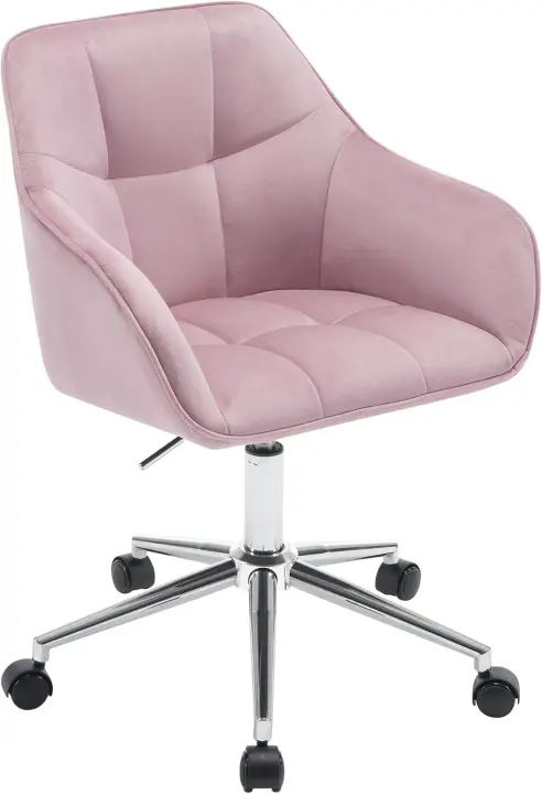 Silla de Escritorio Giratoria Taburete de Terciopelo con Resalón y Brazo Reposcador - 1