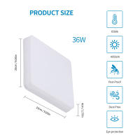 Goeco Luz de Techo LED Moderna 36W, IP44, 4050LM, 6500K, Luz Blanca Fría, PVC, Iluminación Interior, Montaje en Parachoques - details 5