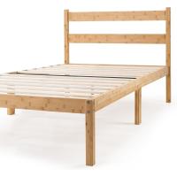 Ellie Cama 90x190 cm - Altura 35 cm con almacenamiento debajo de la cama - Estructura de cama de plataforma de bambú y madera con cabecero - Marrón - details 8