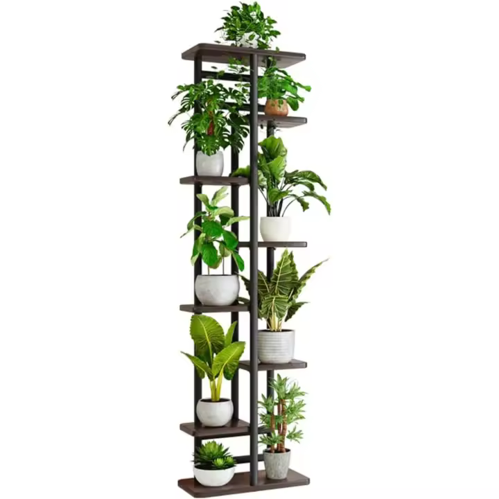 Soporte para Plantas de 8 Niveles Interiores con Estantes para Macetas de Flores Altas y Bajas - 1