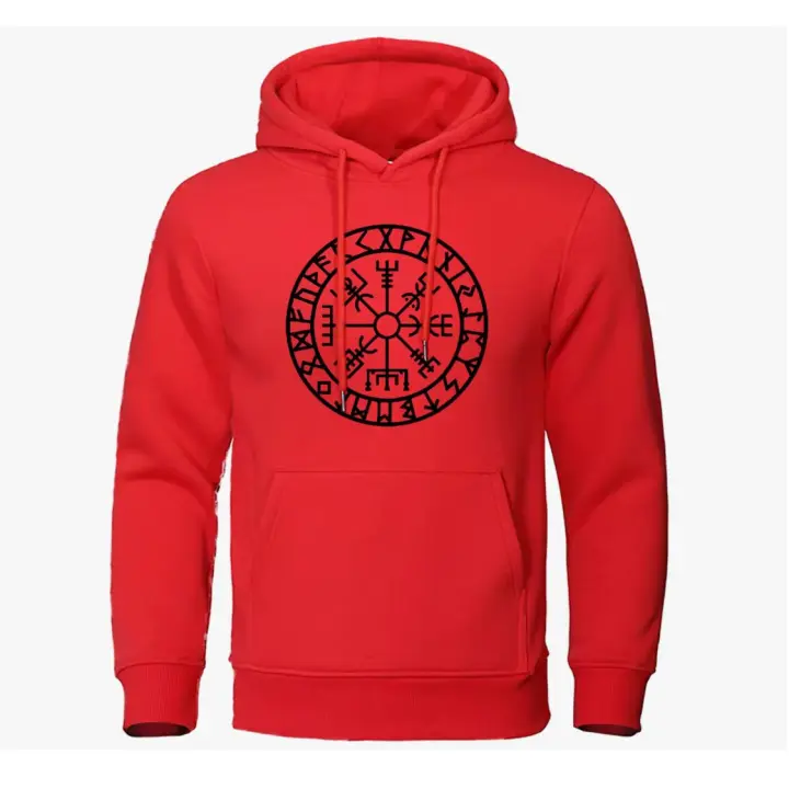 Nueva sudadera con capucha de algodón para hombre de invierno y otoño, sudadera de calle informal cálida con leyenda de los guerreros Odin de los vikingos - 1