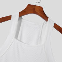 Chaleco Racerback ajustado sin mangas para hombre, Top blanco y negro, primavera y verano - details 2