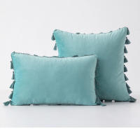 Bonenjoy 1 funda de cojín con borlas, funda de almohada de terciopelo, fundas de almohada de color sólido para decoración de sofá/cama/coche, 30x50/45x45/50x50 - details 22