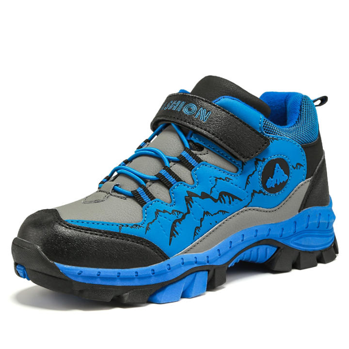 Zapatos De Senderismo De Invierno Para Niños, Botas De Nieve Para Adolescentes, Zapatos Para Caminar Y Escalar, Zapatillas Deportivas De Cuero Impermeables Antideslizantes, Cálidas