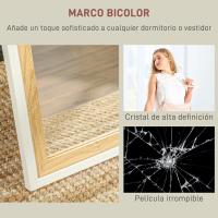 Cuerpo Entero 157x37 cm Espejo de Pie o de Pared con Marco de MDF y Soporte para Salón Dormitorio Roble - details 48