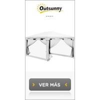 Carpa de Jardín Desmontable de Exterior 3x3m, Techo Doble, Mosquiteras Laterales, Impermeable Anti-UV para Patio Terraza - details 9