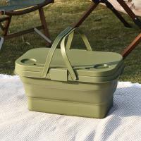 Caja de almacenamiento plegable de plástico para exteriores, mesa de Camping, cesta de Picnic impermeable de gran capacidad con tapa abatible, cesta para artículos diversos, barbacoa - details 15