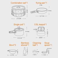 Utensilios de cocina para acampar, Villa de Vie, juego de picnic al aire libre, 2-3 teteras antiadherentes Peaple, varios juegos - details 6