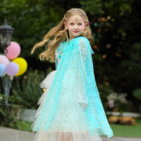 Capa de disfraz de princesa para niña, accesorios de fiesta, Blancanieves, Elsa, Anna, Rapunzel, Aurora, lentejuelas, tul, Halloween - details 29