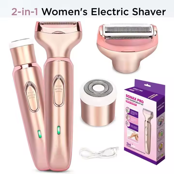 Epilador Eléctrico Profesional 2 en 1 Afeitadora de Cara sin Dolor para Mujeres - 1