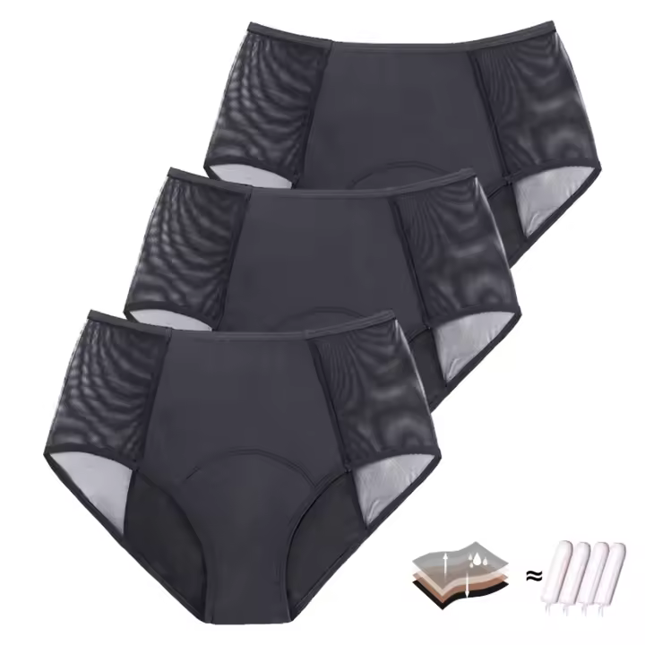 3 pzas/lote mujeres período menstrual reutilizable ropa interior - 1
