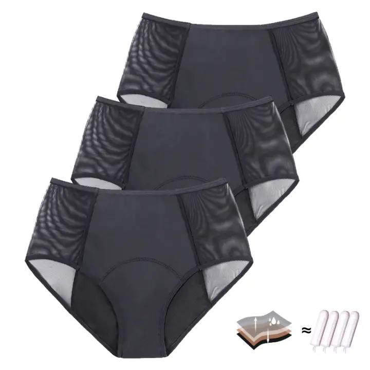 3 pzas/lote mujeres período menstrual reutilizable ropa interior - 1