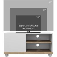 Mueble TV de Salón Moderno con Ruedas Pantalla de Televisión de 42 Pulgadas con 1 Puerta y 2 Estantes de Almacenamiento - details 3