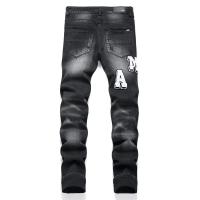 Pantalones vaqueros negros retro con agujeros para hombre, pantalones ajustados elásticos de moda, pantalones versátiles para hombre - details 2