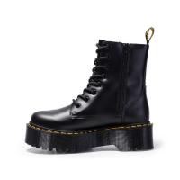 Suelas gruesas con forro polar Botas Dr. Martens, cremalleras laterales, botas cortas de mujer británica, suelas de pastel, botas de trabajo y zapatos de algodón - details 0