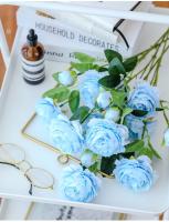 Ramo de flores artificiales de peonía de 3 cabezas, estilo europeo, decoración del hogar, jardín, sala de estar, suministros de fiesta de boda, flores falsas - details 7