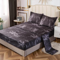 Juego de Ropa de Cama de Mármol 4 Sábanas Bajadoras de 90g (1 Sábana Encimera + 1 Sábana Bajadora + 2 Fundas de Almohada) - details 7