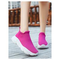 Zapatos Deportivos Con Plataforma A La Moda Para Hombre, Zapatillas Informales De Punto Rojo De Alta Calidad, Zapatillas Para Correr Ligeras Y Transpirables Sin Cordones Para Hombre - details 21
