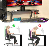 Mesa de Juegos Rcynview Diseño Moderno de Medio Siglo Superficie de Fibra de Carbono - details 1