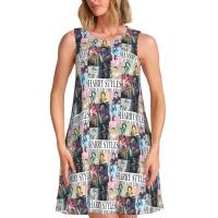 Vestido veraniego suelto personalizado H-Fine e Album S-Styles con estampado de bolsillo, vestido sin mangas para mujer para vacaciones en la playa - details 48