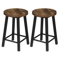 Vintage Juego de 2 Silla de Cocina Madera y Metal Taburete de Bar Industrial Retro para Cocina Salon - details 0