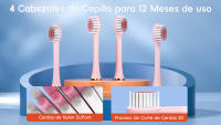Cepillo de dientes eléctrico sónico IPX7, cabezal de cepillo DuPont resistente al agua, recargable por USB, limpieza de alta frecuencia, 6 modos de limpieza para adultos - details 6