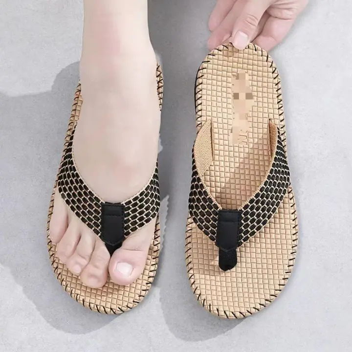 Chanclas para pellizcar los pies para hombres nuevos, zapatillas frescas de verano, antideslizantes en el exterior - 1