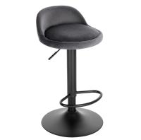 1 taburetes de bar de terciopelo 360. °   Sillas giratorias con respaldo, reposapiés, taburete de barra de altura ajustable con pata de metal para cocina, bar, hogar - details 8