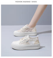 Nuevos Zapatos Blancos Transpirables, Versátiles Zapatos Casuales Delgados De Encaje De Suela Gruesa - details 18