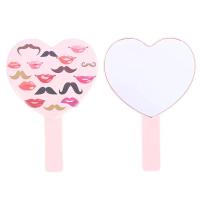 Espejo de pestañas en forma de corazón, espejo de mano portátil, espejo de maquillaje portátil, espejo de mango táctil - details 4
