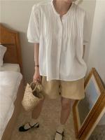 Blusa de verano para mujer, camisa de primavera, blusa para mujer, Blusas largas de gasa, informales, elegantes, Vintage, de manga larga, holgada de gran tamaño, blanca - details 30