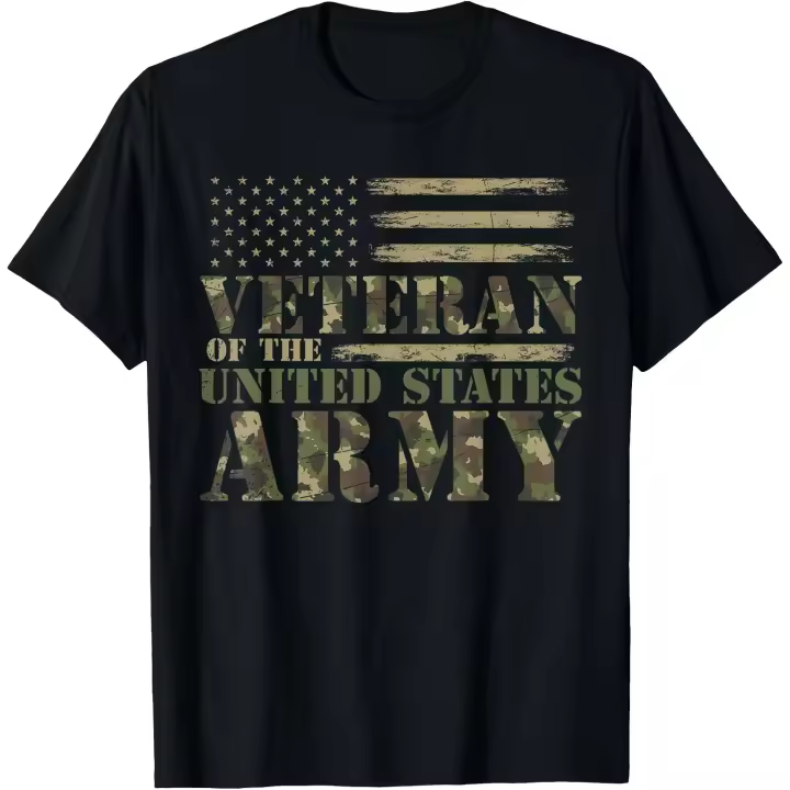 Orgulloso soldado ejército de los Estados Unidos bandera de EE. UU. Camuflaje veterano camiseta para hombre - 1
