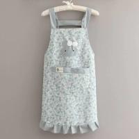Delantal de cocina con estampado de conejo, uniforme de restaurante a prueba de manchas de estilo Floral con bolsillo grande, delantal de trabajo doméstico transpirable - details 6