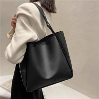 Bolso de hombro sencillo para mujer, bolsa de mano Retro de gran capacidad, de cuero Pu, Color sólido, 2025 - details 3