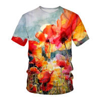 Camisetas 3D de manga corta y larga para hombre 2025, ropa de moda popular con elemento floral para imprimir, ropa de belleza de color. - details 3