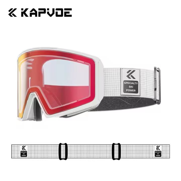 Kapvoe-Gafas de esquí fotocromáticas para hombre y mujer, lentes de nieve antiniebla, magnéticas, de esponja de doble capa para Snowboard - 1