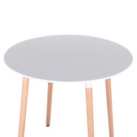 EGOONM-Mesa redonda nórdica de madera maciza, pequeña sala de estar familiar, Simple y moderna, mesa de comedor blanca - details 2