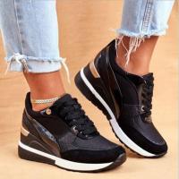 Zapatos planos casuales de mujer con suela gruesa, bloques de color, lentejuelas y plataforma transpirable para otoño e invierno. - details 2