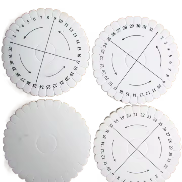 Cordón de cuentas para manualidades, tejido cuadrado, bandeja de disco de 100mm x 10mm, tablero de diseño de joyería, placa de trenzado Kumihimo redonda - 1