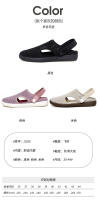 Novedad de verano, sandalias de malla para exteriores con parte inferior plana, antideslizantes, huecas, boca poco profunda, corte bajo, suela suave, transpirables y - details 3