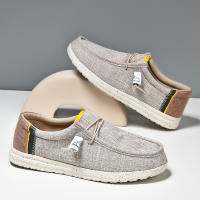 Zapatos náuticos informales para hombre, mocasines de lona de alta calidad, cómodos, con punta redondeada, color azul - details 2