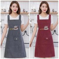 Delantal de cocina de algodón unisex impermeable, resistente al aceite, bolsillo grande para hogares - details 1