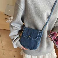 Bolso de lona vaquero informal Y2K, bolso Vintage de gran capacidad estilo callejero, bolso de compras, bolso cruzado sólido de Color sólido para mujeres y hombres - details 16
