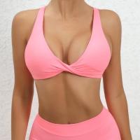 Ropa de yoga desnuda, sujetador de yoga para ejercicio de secado rápido ajustado para mujer, sujetador de fitness de belleza con espalda cruzada para correr al aire libre - details 19