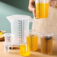 Vasos medidores de plástico para cocina, recipiente transparente para líquidos, para hornear harina, agua con cubierta, accesorios para cocina, 100/250/500ML - details 5