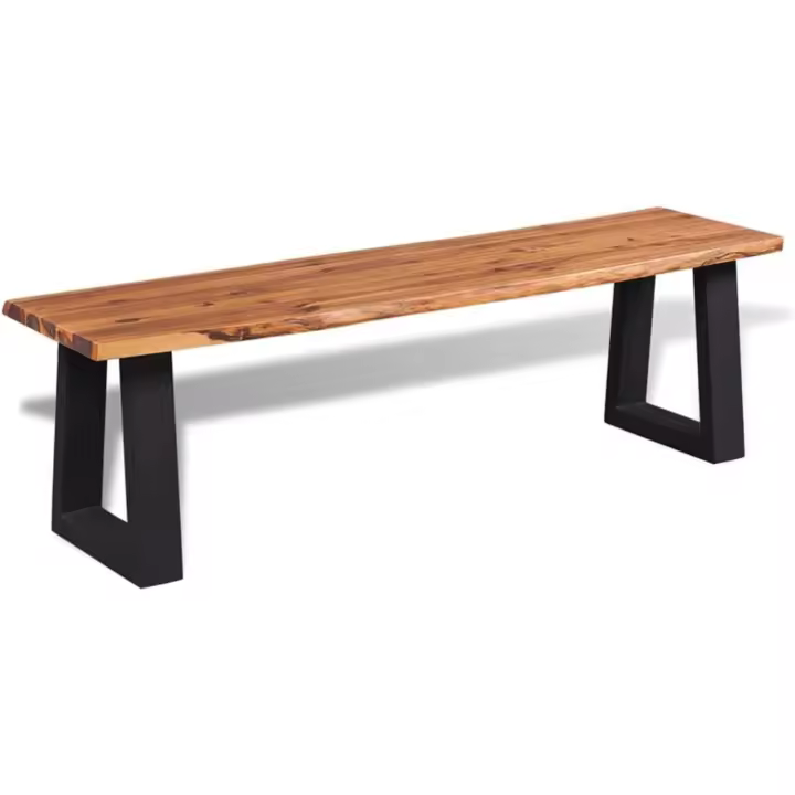 Banco de 160 cm de madera maciza, asiento de banqueta, taburete de comedor - 1